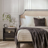 Middlebrook Designs Upholstered Curved Metal Queen Bedframe