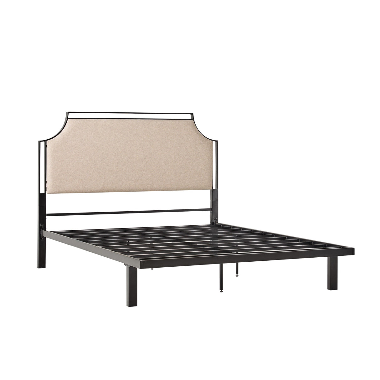 Middlebrook Designs Upholstered Curved Metal Queen Bedframe