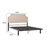 Middlebrook Designs Upholstered Curved Metal Queen Bedframe