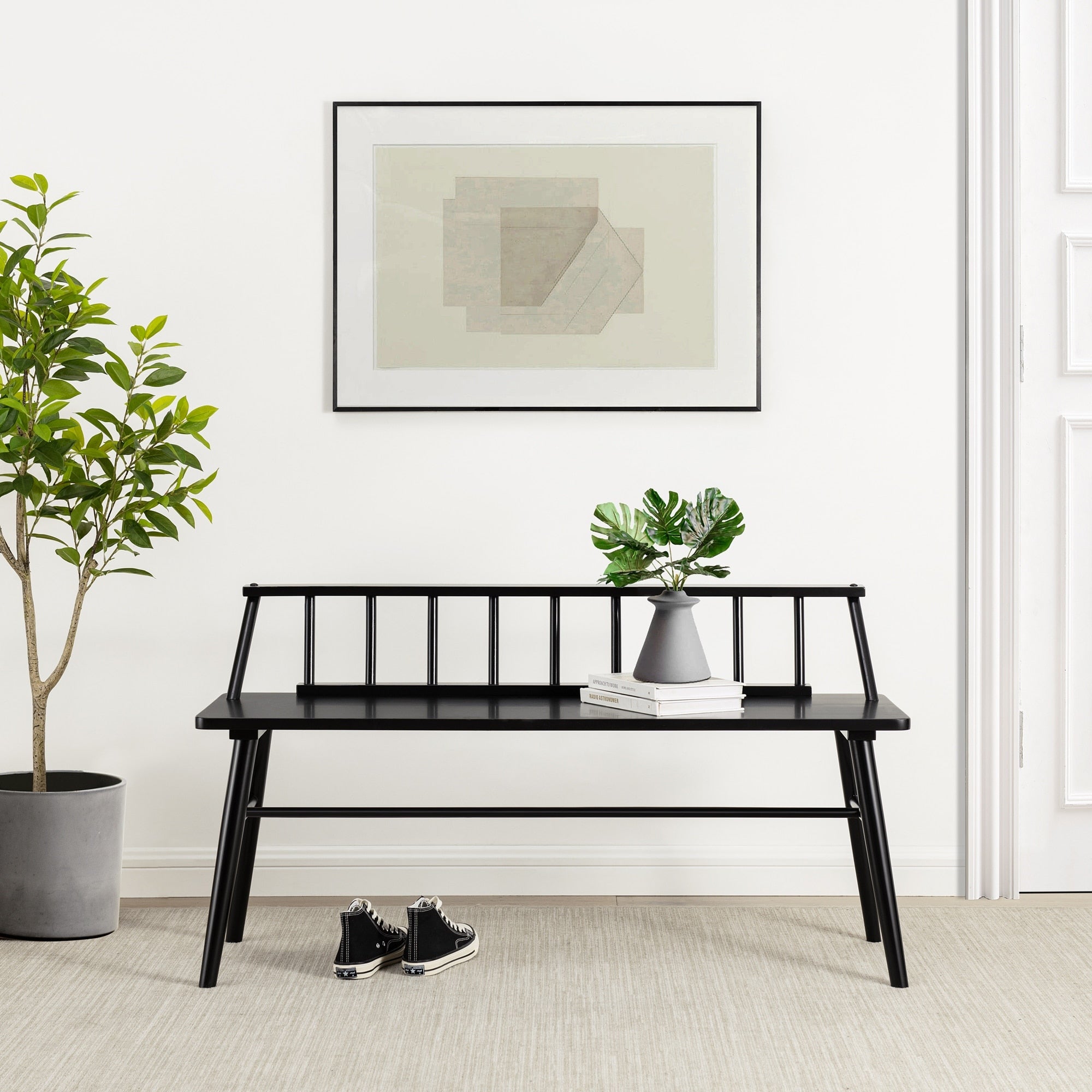 Middlebrook Solid Wood Low Back Spindle Entry Bench Overstock