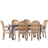 Midland Wood and Cane Upholstered Expandable 7 Piece Dining Set by Christopher Knight Home