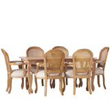 Midland Wood and Cane Upholstered Expandable 7 Piece Dining Set by Christopher Knight Home