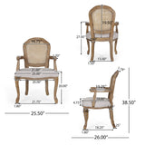 Midland Wood and Cane Upholstered Expandable 7 Piece Dining Set by Christopher Knight Home