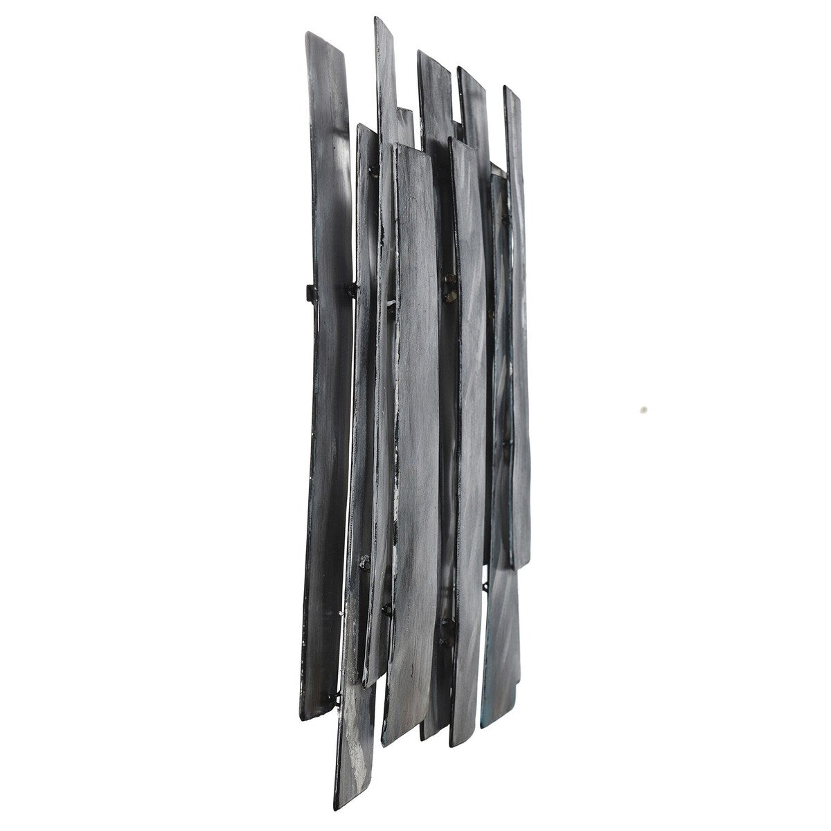 Midnight Aluminum - Layered Metal Wall Decor With Silver Foil Accents