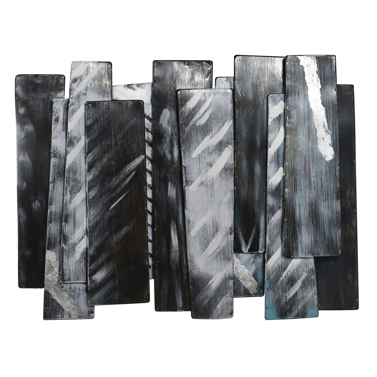 Midnight Aluminum - Layered Metal Wall Decor With Silver Foil Accents
