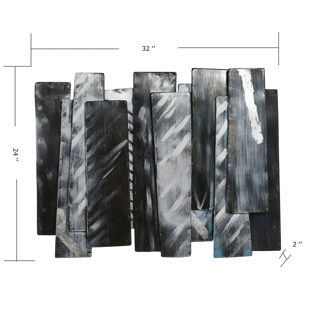 Midnight Aluminum - Layered Metal Wall Decor With Silver Foil Accents