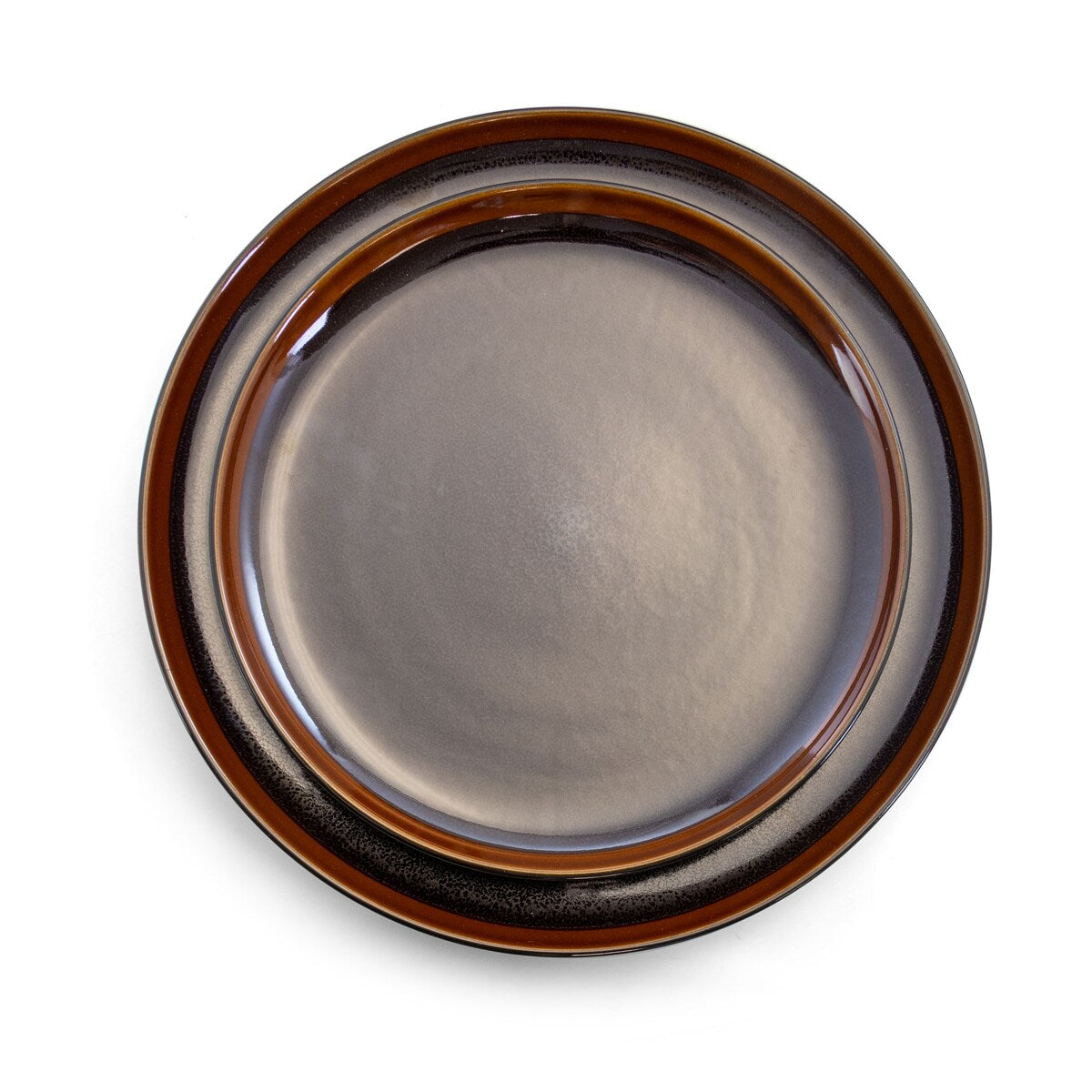 Midnight Beach 16 Pieces Round Stoneware Dinnerware Set in Metallic Black
