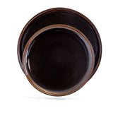 Midnight Beach 16 Pieces Round Stoneware Dinnerware Set in Metallic Black