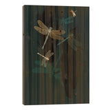 Midnight Dragonflies Print On Wood by Thoth Adan - Multi-Color