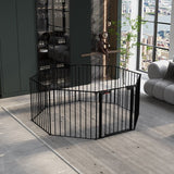 Mieres 200 "Extra Wide Dog Playpen, Collapsible Pet Playpen, Free-Standing Self-Closing Pet Safety Gate, 8-Board Play Fence