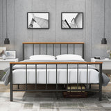 Mieres Industrial Metal Platform Bed Frame with Headboard & Footboard