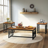 Mieres Industrial Style 3-Piece Coffee Table Set for Living Room