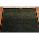 Mikhaelin Kohlberg Contemporary Pure Wool Persian Runner Rug - Blue/Rust - 2'8" x 10'5"