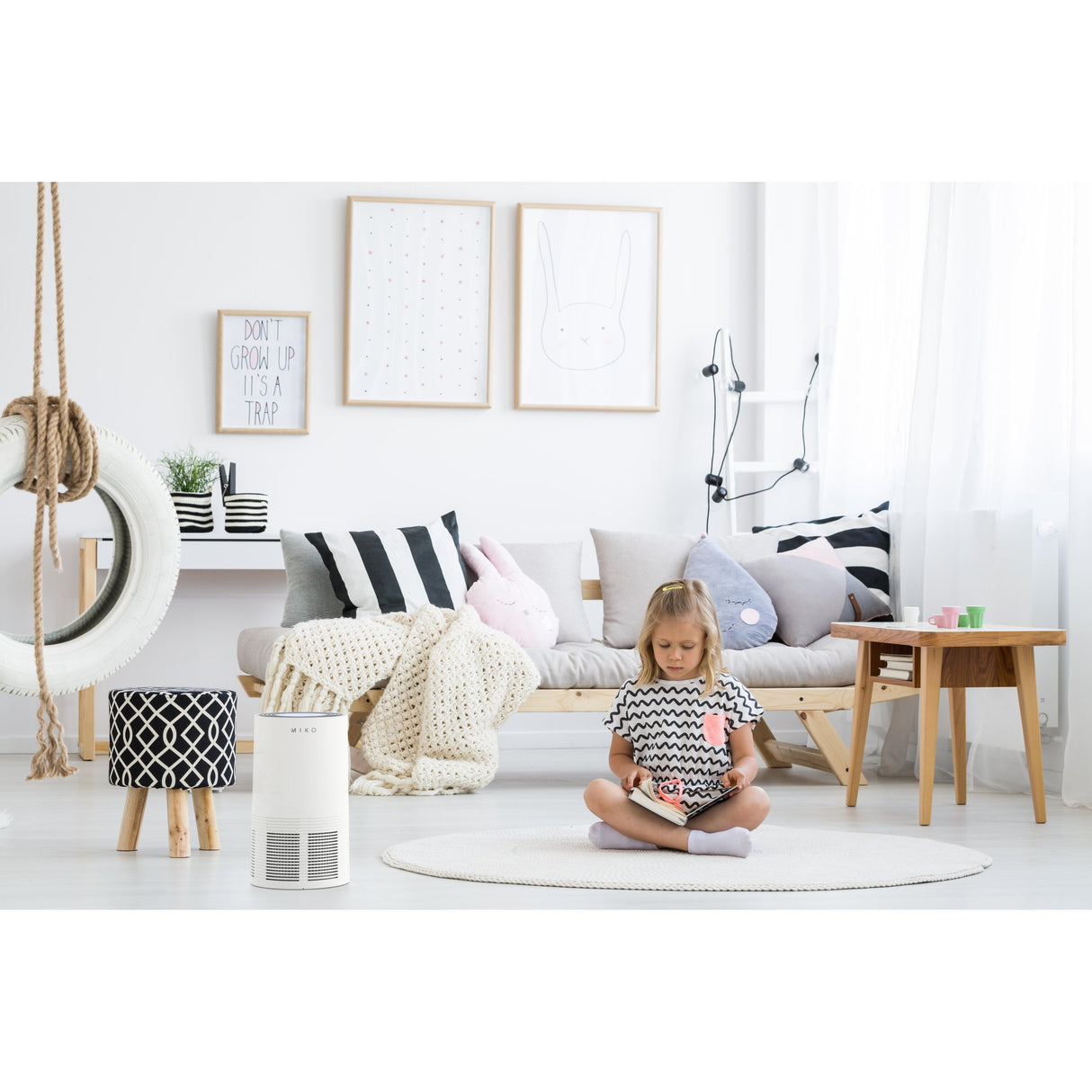 Miko Smart Air Purifier with Air Quality Sensor H13 True HEPA Filter - 8'8" x 12'