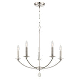 Mila 5 Light Polished Nickel Chandelier - 23"W x 24"H