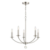 Mila 5 Light Polished Nickel Chandelier - 23"W x 24"H