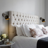 Mila 7" 1-Light Modern Midcentury Iron LED Sconce with Pull-Chain Switch, Brass Gold (Set of 2) by JONATHAN Y