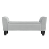 Mila Velvet Ottoman Bench with Storage - 16.5"L x 55"W x 23"H
