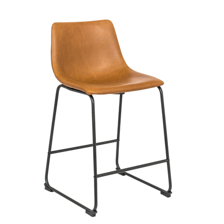 Milan 26" Vintage Faux Leather Bar Stool (Set of 2)