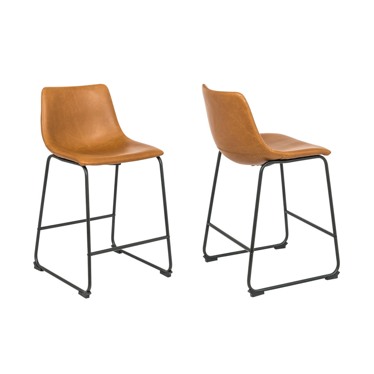 Milan 26" Vintage Faux Leather Bar Stool (Set of 2)