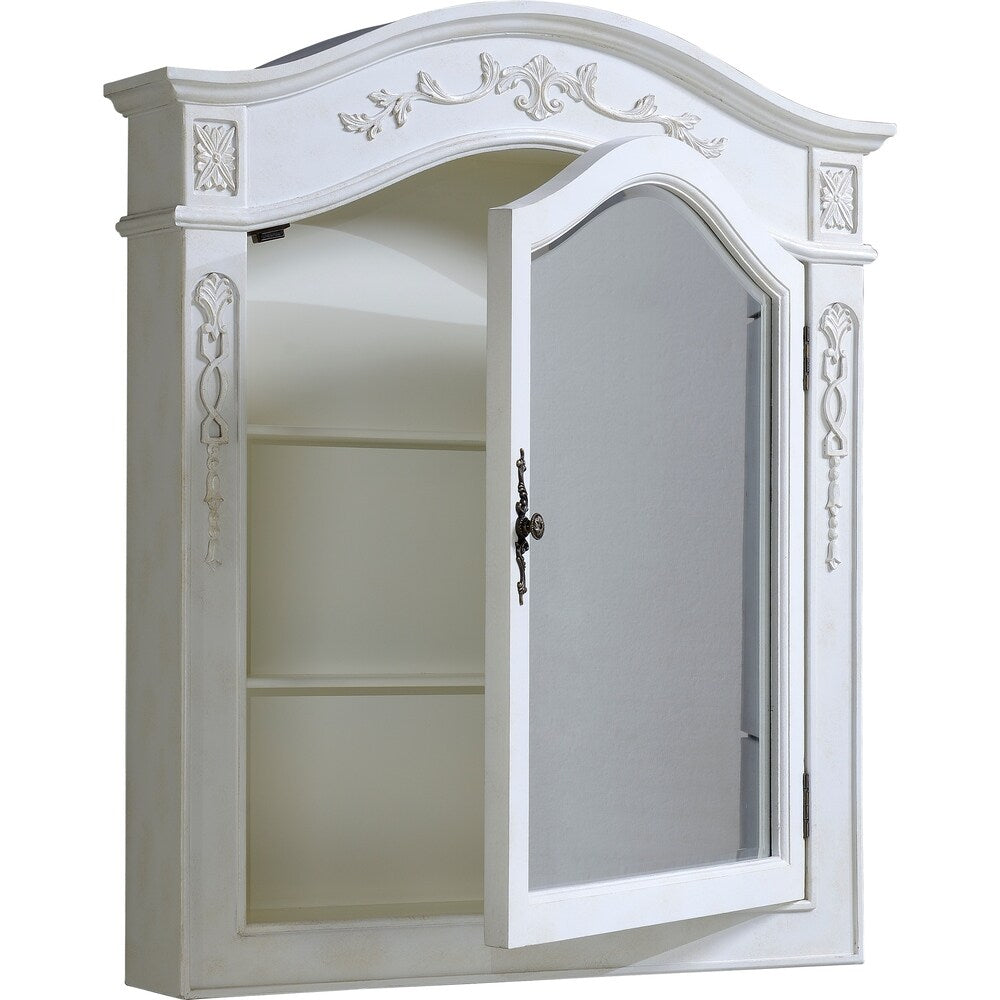 Milan 32" Antique White Medicine Cabinet - Antique White
