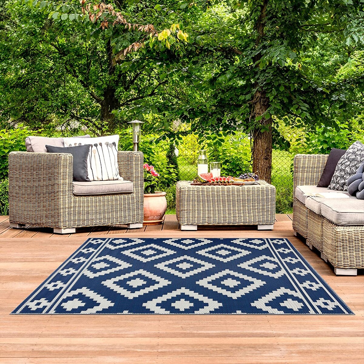 Milan Lightweight Reversible Recycled Plastic Outdoor Floor Mat/Rug