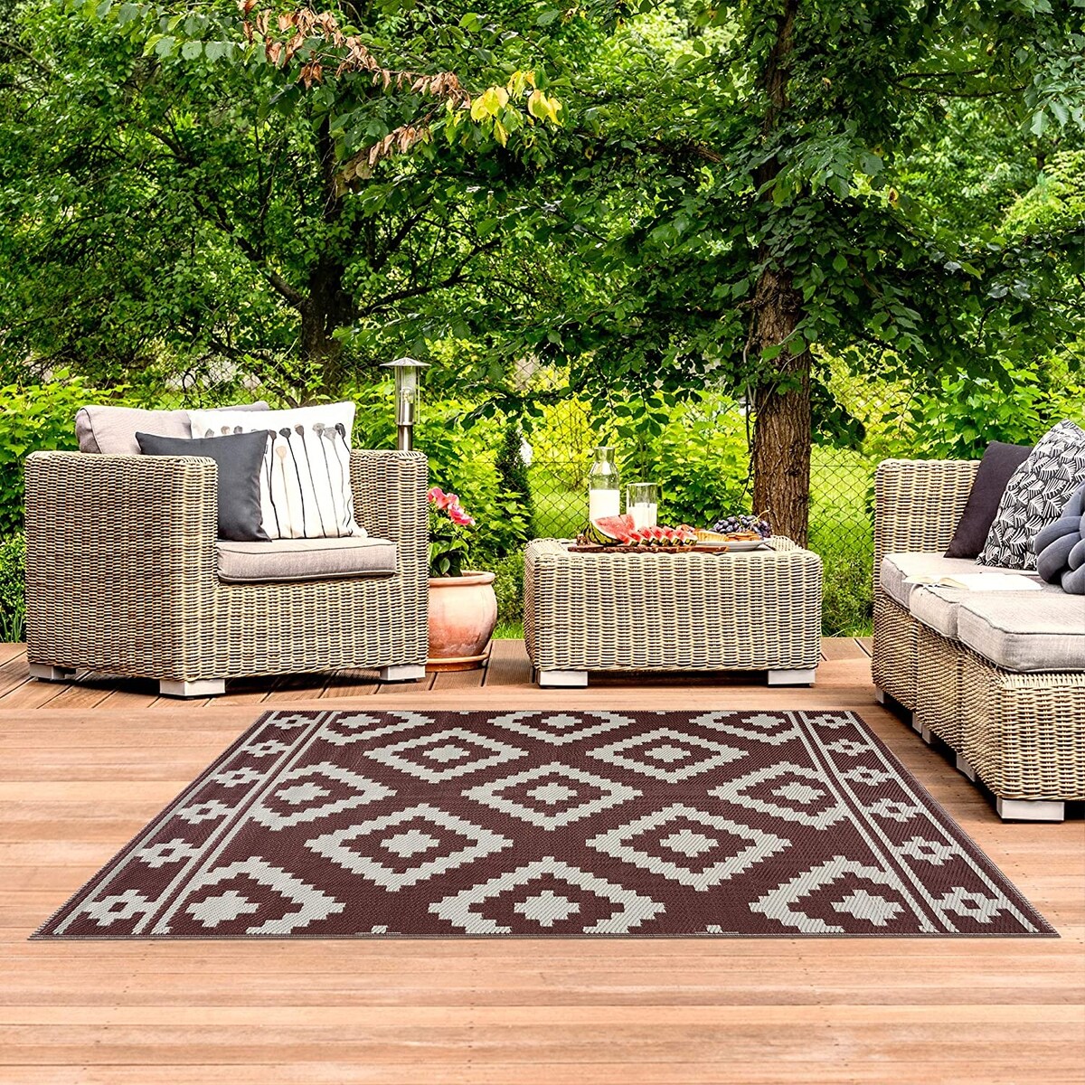 Milan Lightweight Reversible Recycled Plastic Outdoor Floor Mat/Rug