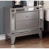 Milan Metallic Mercury 5-piece Panel Bedroom Set with 2 Nightstands