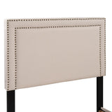 Milan Upholstered Platform Bed with Wooden Slats and Nailhead Detail, Twin