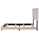 Milan Upholstered Platform Bed with Wooden Slats and Nailhead Detail, Twin