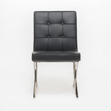 Milania Modern Button Tufted Leather Dining Chairs (Set of 2) by Christopher Knight Home