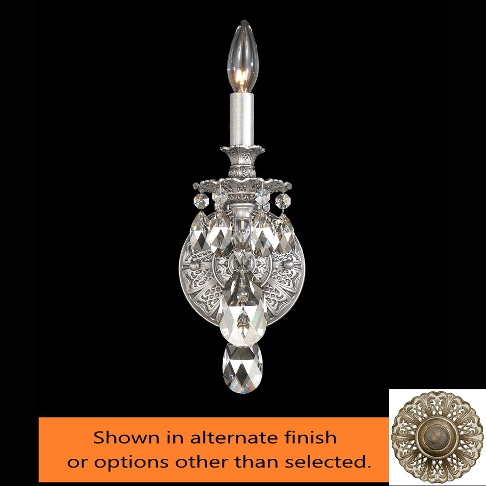 Milano 1 Light Wall Sconce Parchment Bronze Clear Spectra Crystal - One Size