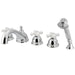 Kingston Brass Milano 5-Hole Deck Mount Roman Tub Faucet with Hand Shower