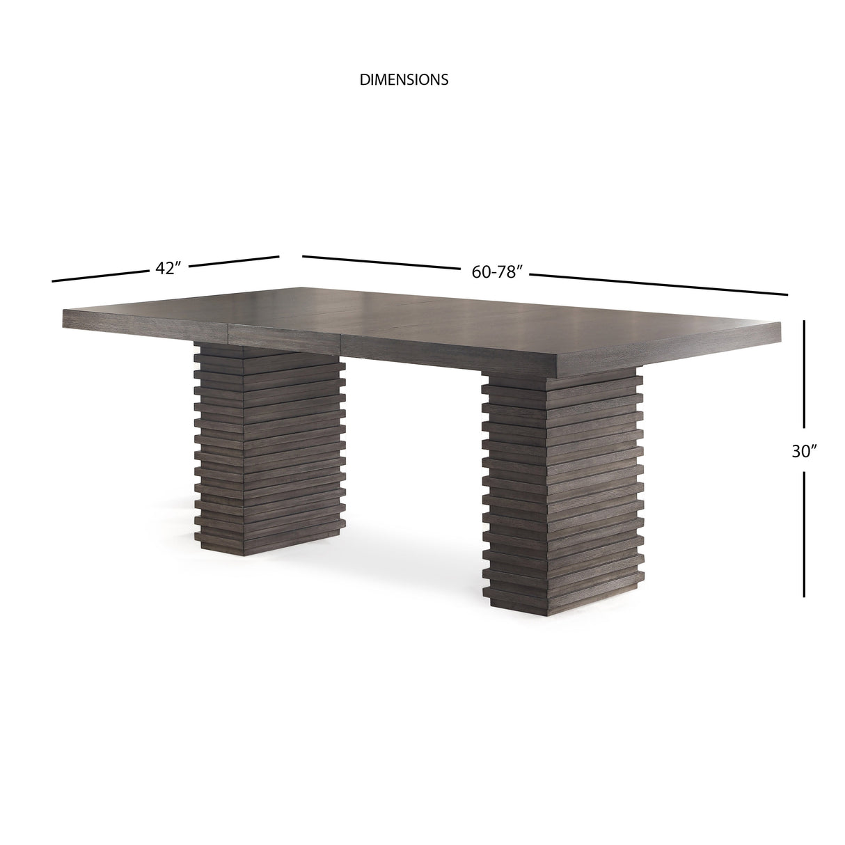 Steve Silver Milano 78-Inch Contemporary Wooden Dining Table - Grey-Brown