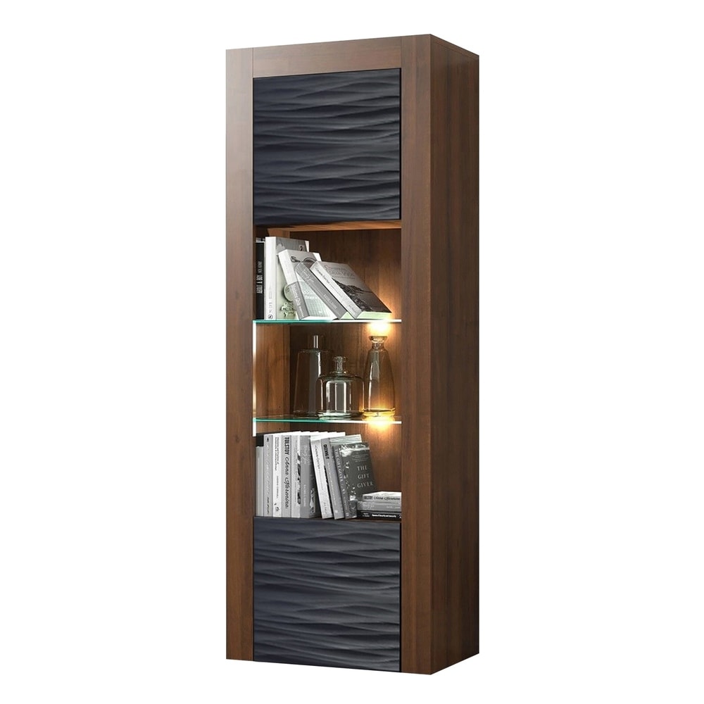 Milano Matte LED Bookcase w/ High-gloss Front