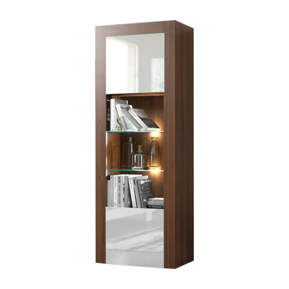 Milano Matte LED Bookcase w/ High-gloss Front