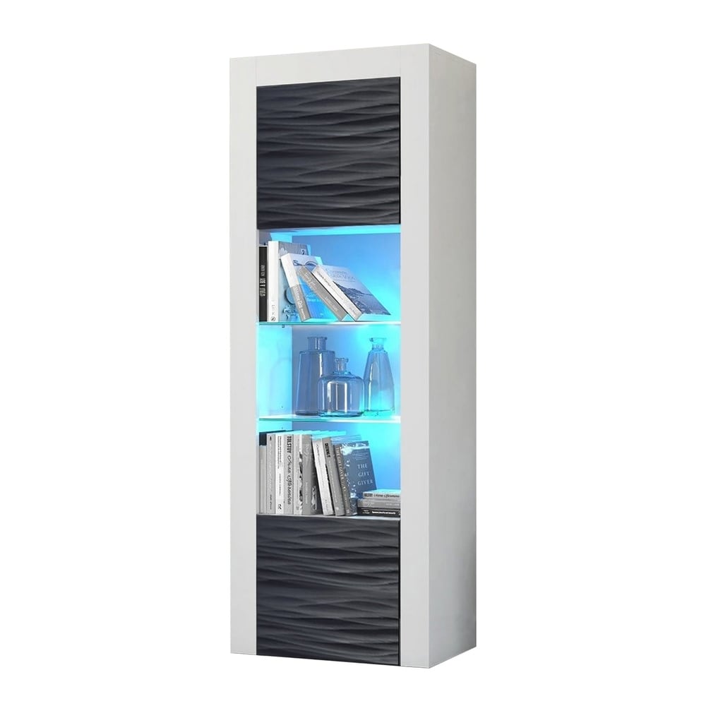 Milano Matte LED Bookcase w/ High-gloss Front