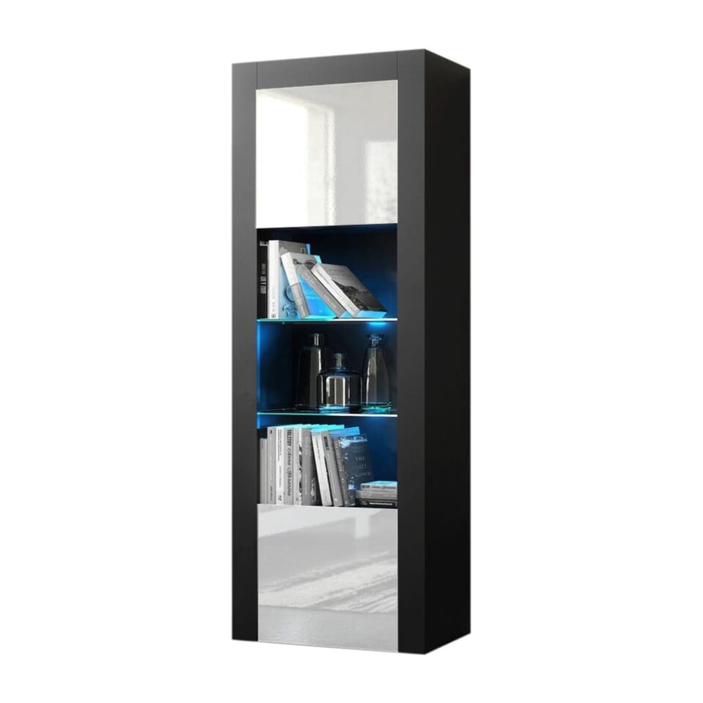 Milano Matte LED Bookcase w/ High-gloss Front