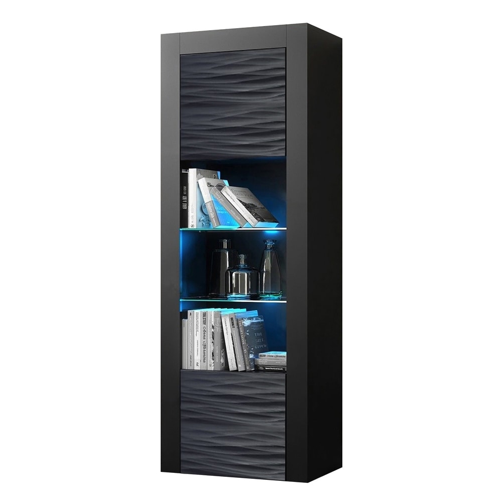 Milano Matte LED Bookcase w/ High-gloss Front