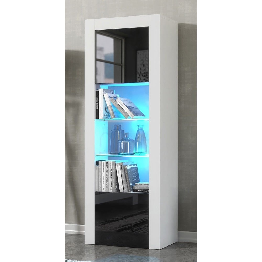 Milano Matte LED Bookcase w/ High-gloss Front