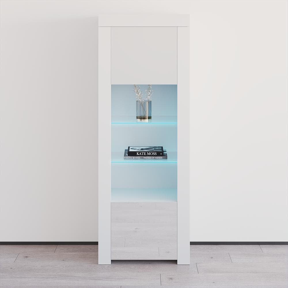 Milano Matte LED Bookcase w/ High-gloss Front