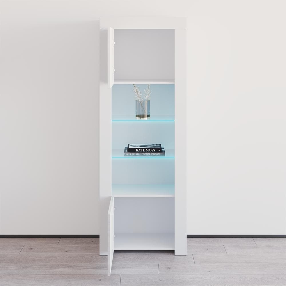 Milano Matte LED Bookcase w/ High-gloss Front