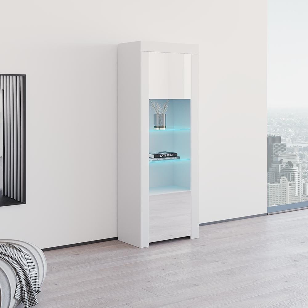 Milano Matte LED Bookcase w/ High-gloss Front