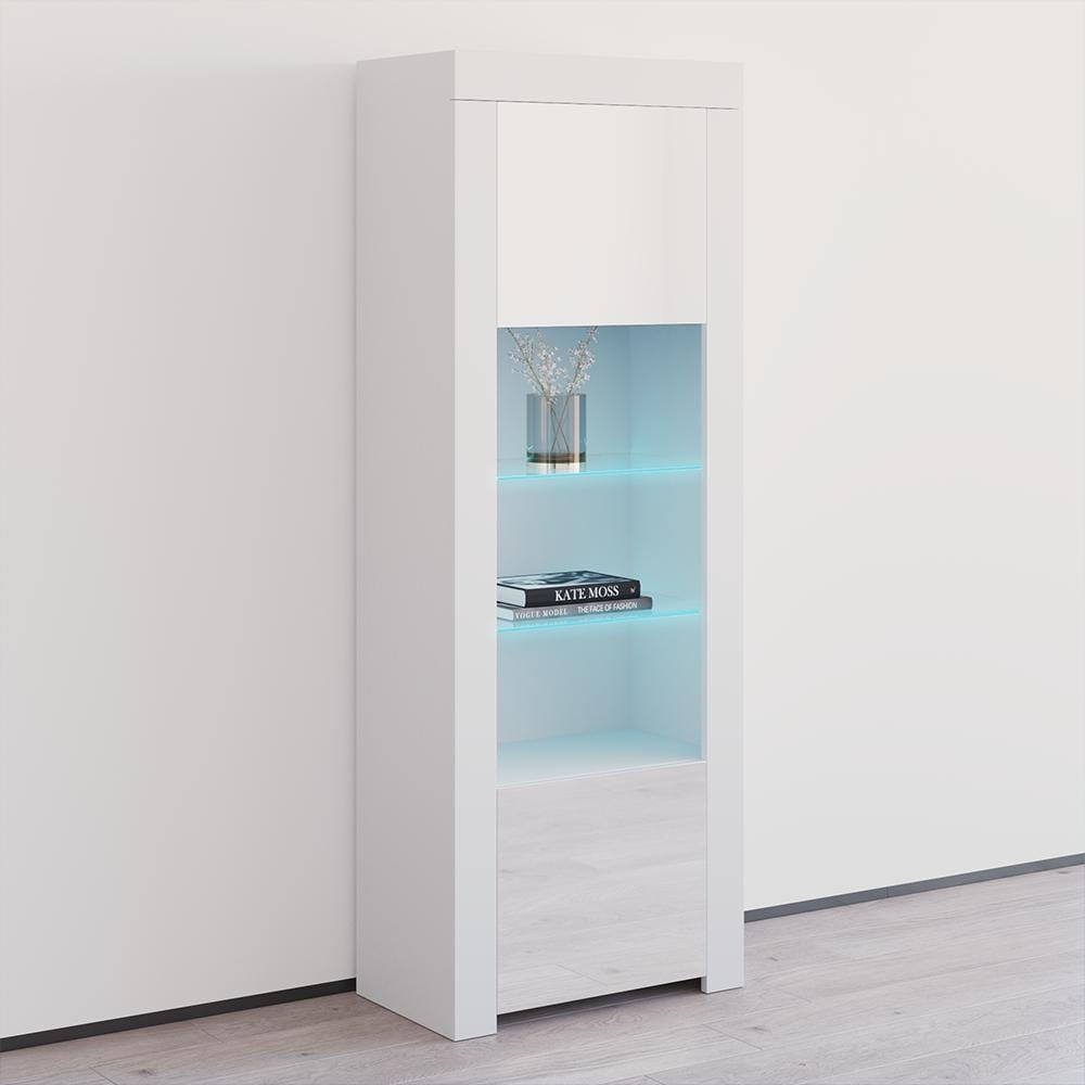 Milano Matte LED Bookcase w/ High-gloss Front