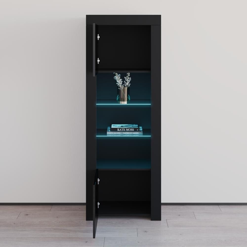 Milano Matte LED Bookcase w/ High-gloss Front