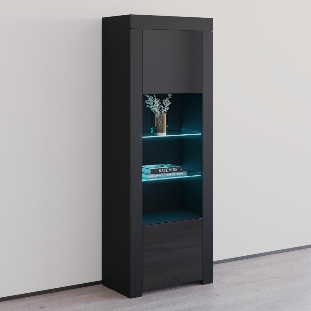 Milano Matte LED Bookcase w/ High-gloss Front