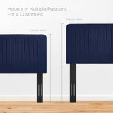 Milenna Channel Tufted Upholstered Fabric Full/Queen Headboard