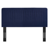 Milenna Channel Tufted Upholstered Fabric Full/Queen Headboard