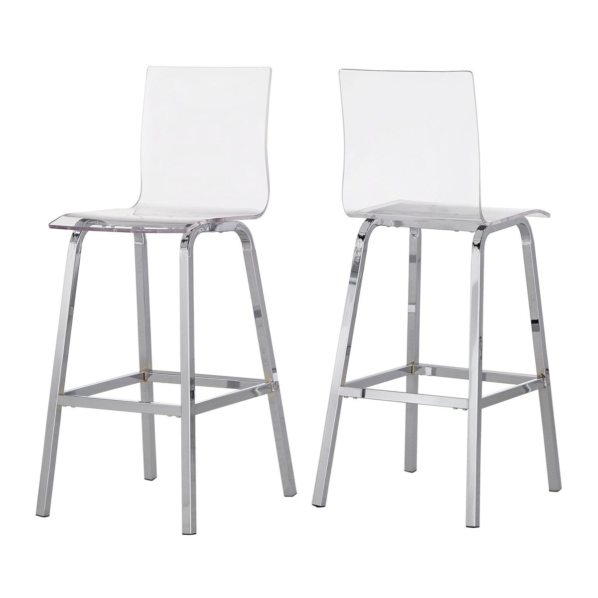 Miles Acrylic Swivel High Back Bar Stools (Set of 2) by iNSPIRE Q Bold
