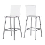 Miles Acrylic Swivel High Back Bar Stools (Set of 2) by iNSPIRE Q Bold